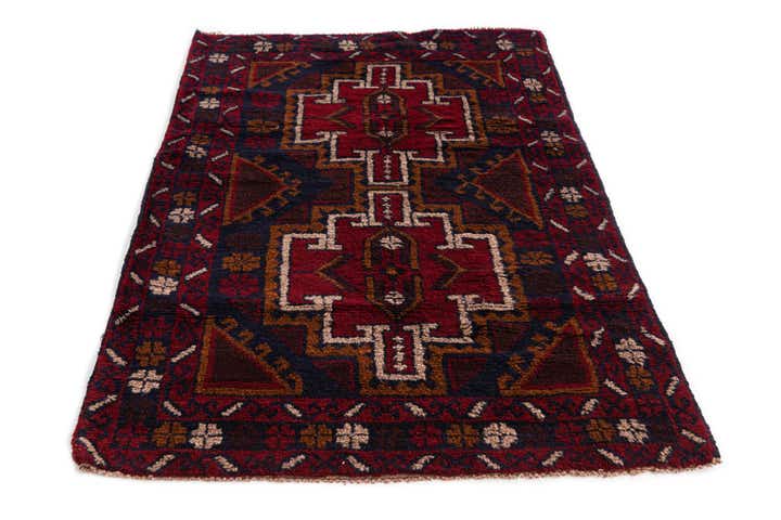 3' x 4' 8 Hand Knotted Balouch Persian Wool Rug
