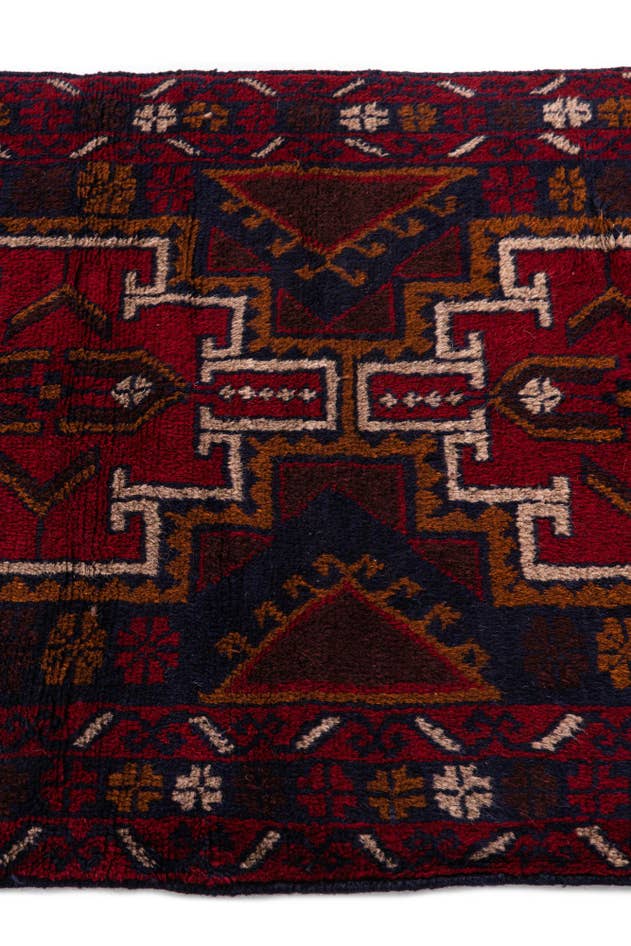 Detail image of 3' x 4' 8 Hand Knotted Balouch Persian Wool Rug