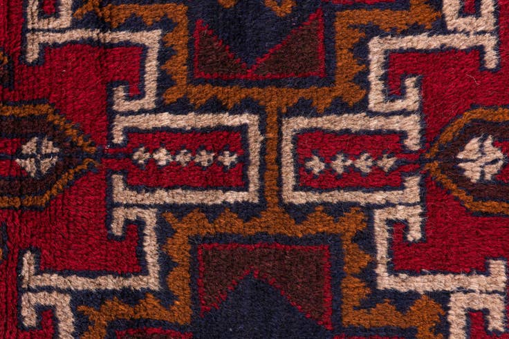 Detail image of 3' x 4' 8 Hand Knotted Balouch Persian Wool Rug