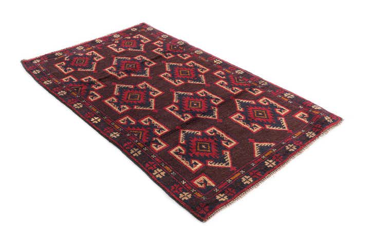 2' 9 x 4' 7 Hand Knotted Balouch Persian Wool Rug
