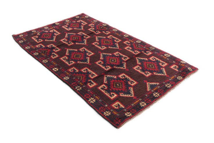 Detail image of 2' 9 x 4' 7 Hand Knotted Balouch Persian Wool Rug
