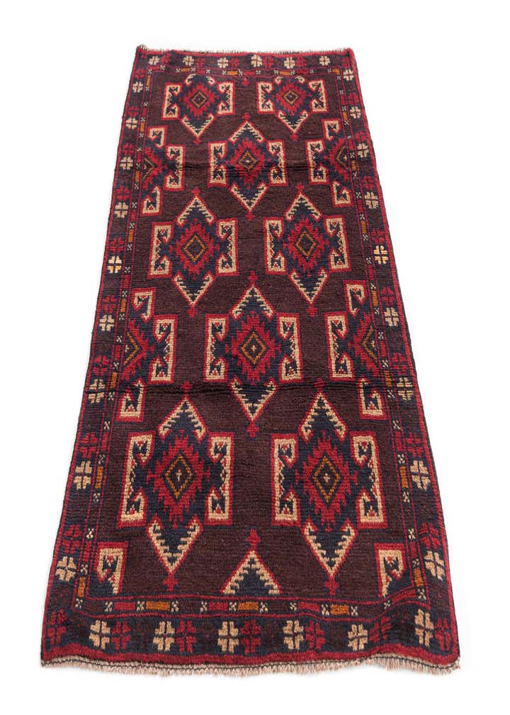 2' 9 x 4' 7 Hand Knotted Balouch Persian Wool Rug