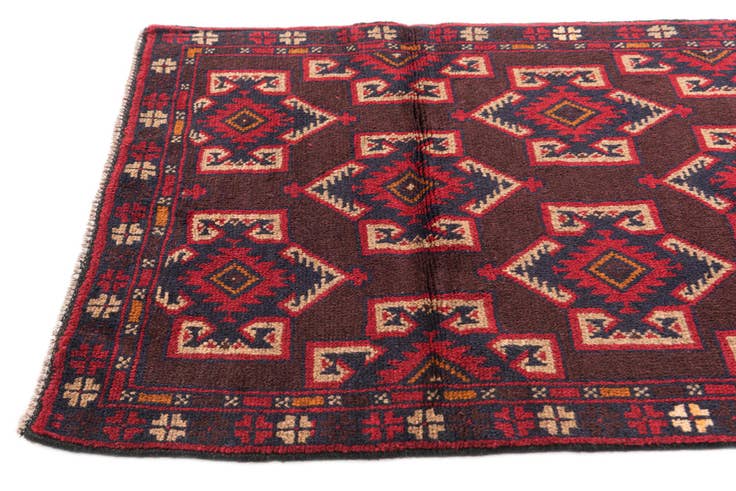 Detail image of 2' 9 x 4' 7 Hand Knotted Balouch Persian Wool Rug