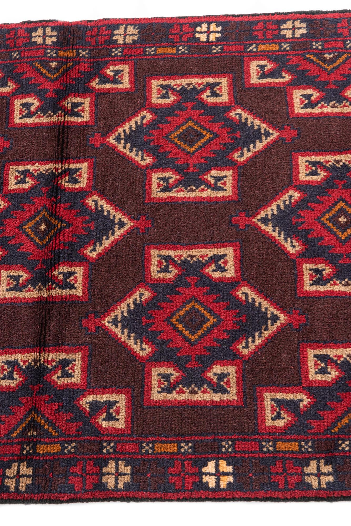 2' 9 x 4' 7 Hand Knotted Balouch Persian Wool Rug