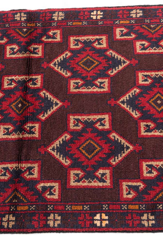 2' 9 x 4' 7 Hand Knotted Balouch Persian Wool Rug