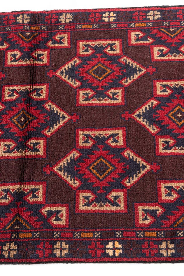 Detail image of 2' 9 x 4' 7 Hand Knotted Balouch Persian Wool Rug