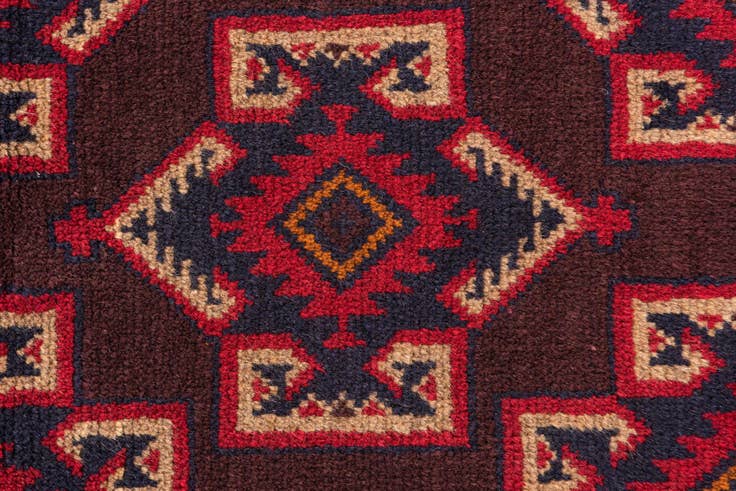 Detail image of 2' 9 x 4' 7 Hand Knotted Balouch Persian Wool Rug