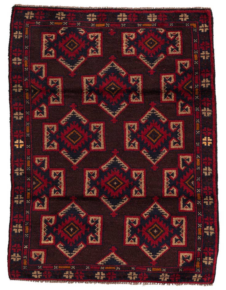 Detail image of 2' 9 x 4' 7 Hand Knotted Balouch Persian Wool Rug