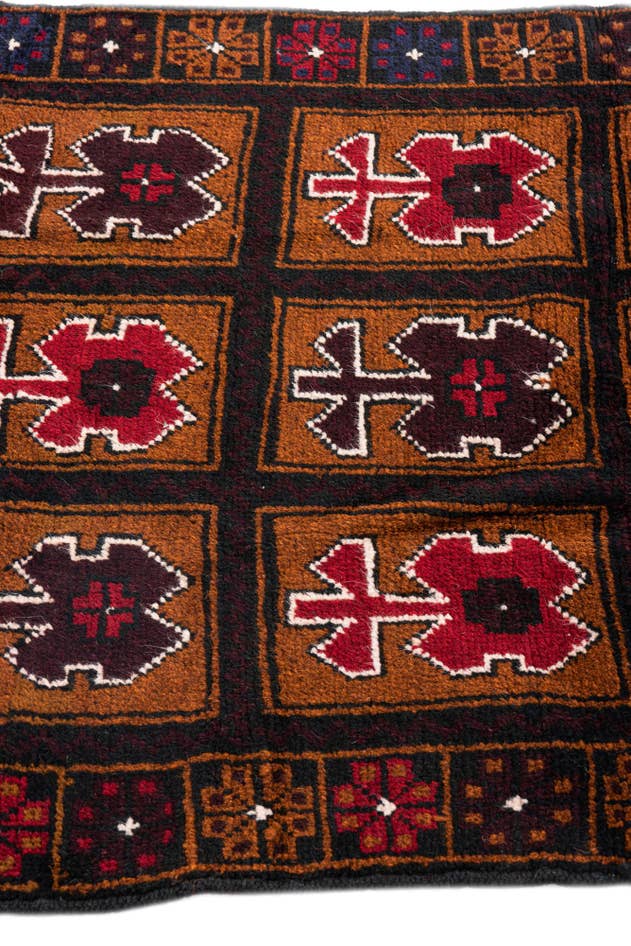 Detail image of 3' x 4' 6 Hand Knotted Balouch Persian Wool Rug
