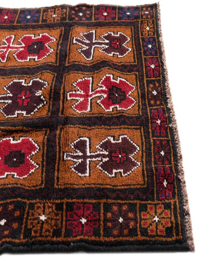 Detail image of 3' x 4' 6  Hand Knotted Balouch Persian Wool Rug