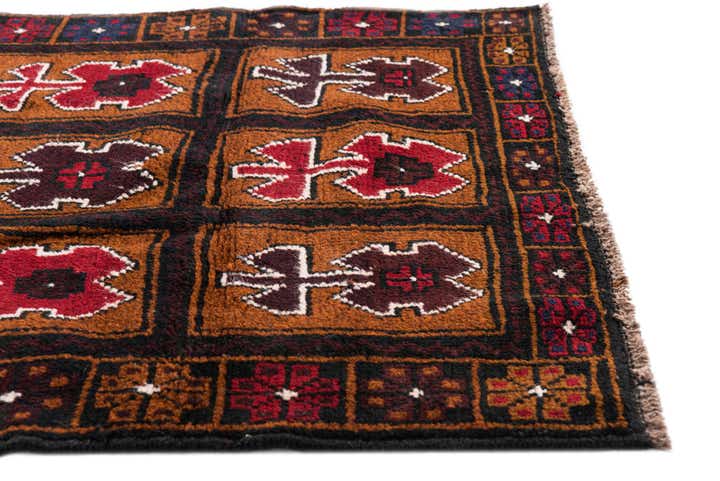 3' x 4' 6 Hand Knotted Balouch Persian Wool Rug