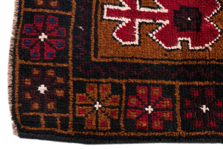3' x 4' 6 Hand Knotted Balouch Persian Wool Rug