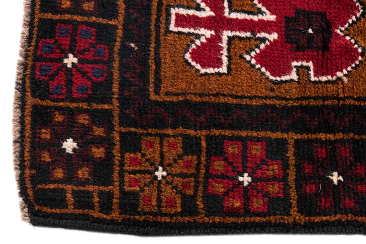 Detail image of 3' x 4' 6 Hand Knotted Balouch Persian Wool Rug