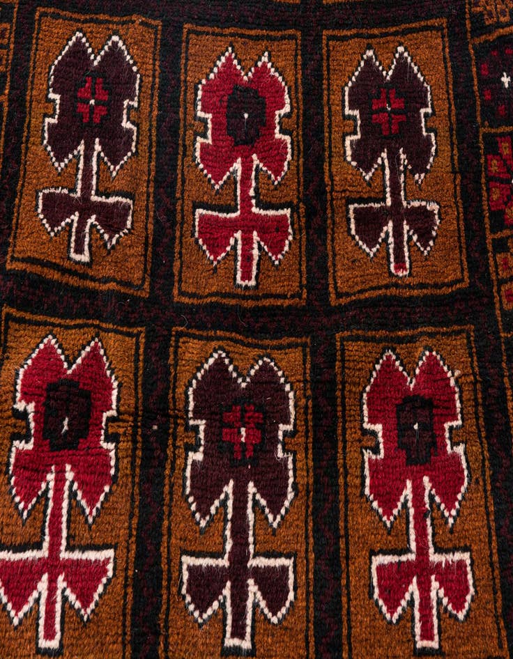 Detail image of 3' x 4' 6  Hand Knotted Balouch Persian Wool Rug