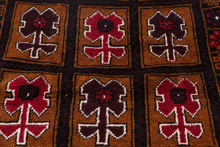 3' x 4' 6 Hand Knotted Balouch Persian Wool Rug