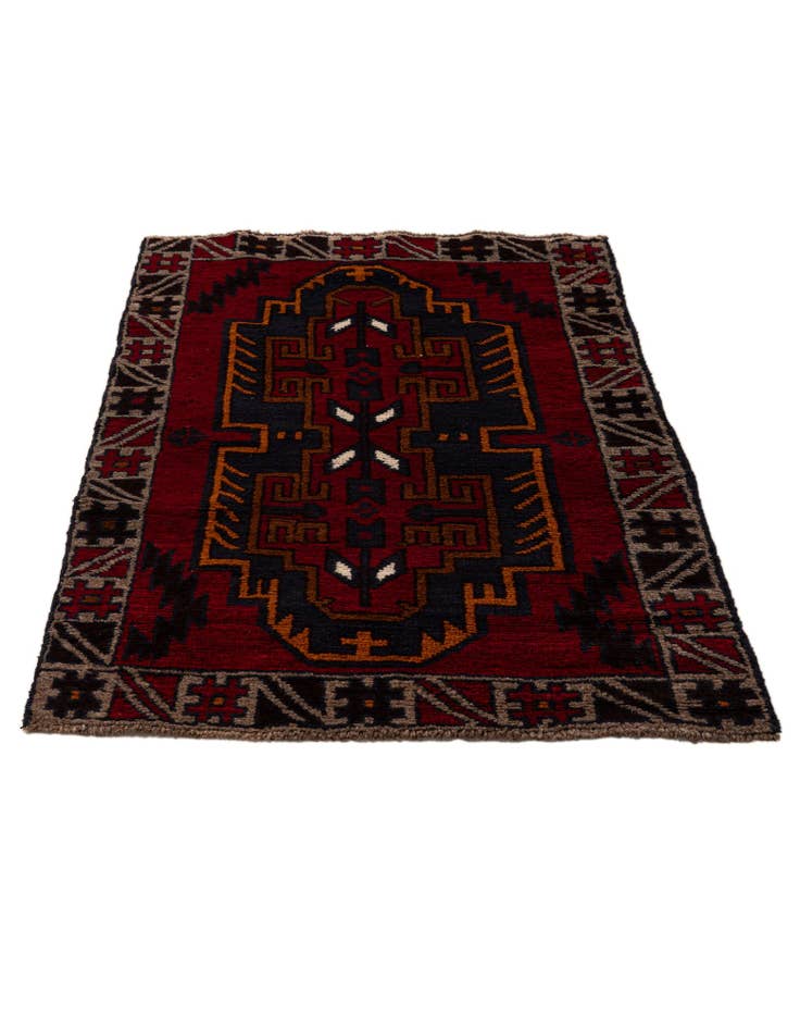 Detail image of 3' x 4' 5  Hand Knotted Balouch Persian Wool Rug