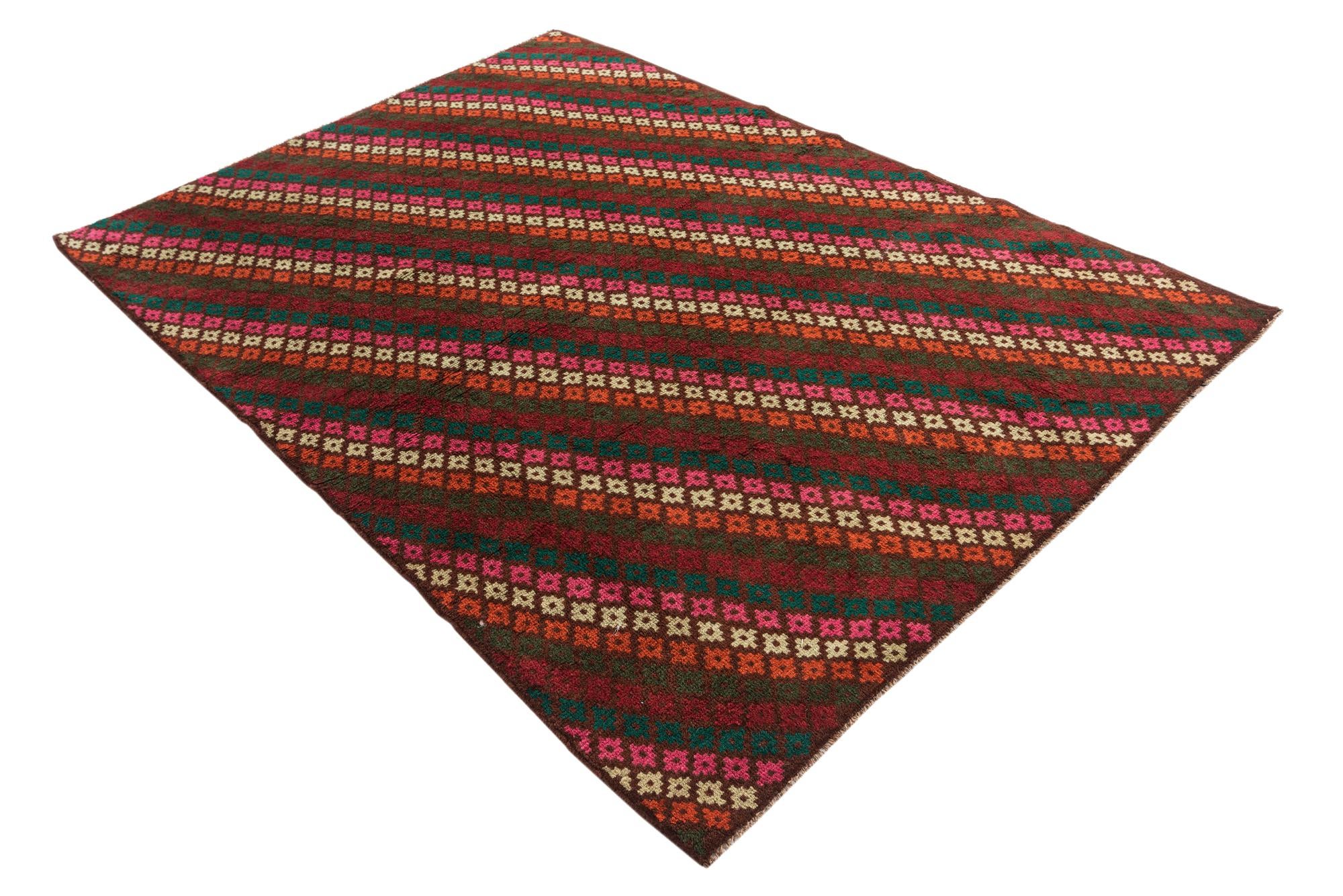 4' 10 x 6' 6 Hand Knotted Balouch Wool Rug