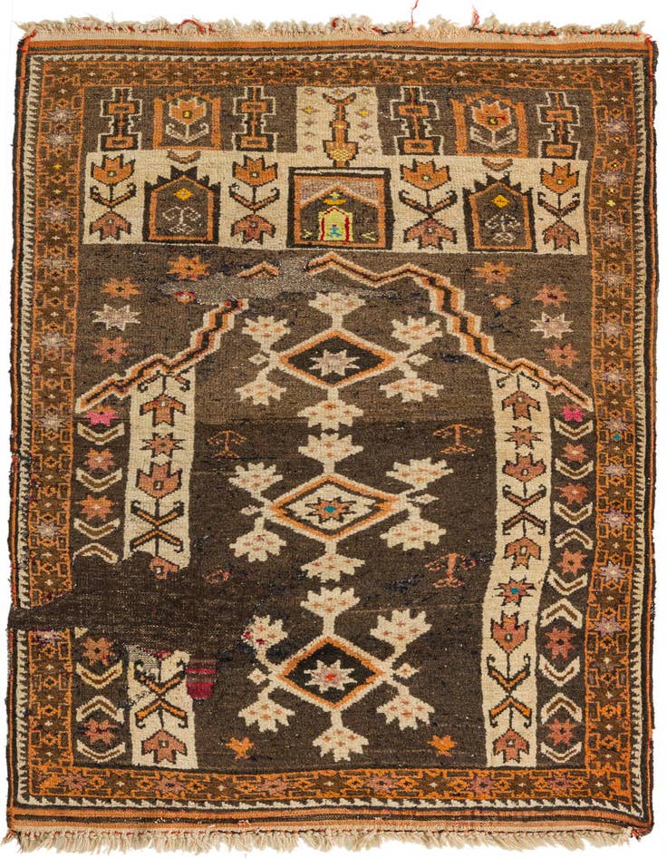 Detail image of 2' 7 x 4' 9 Hand Knotted Balouch Persian Wool Rug