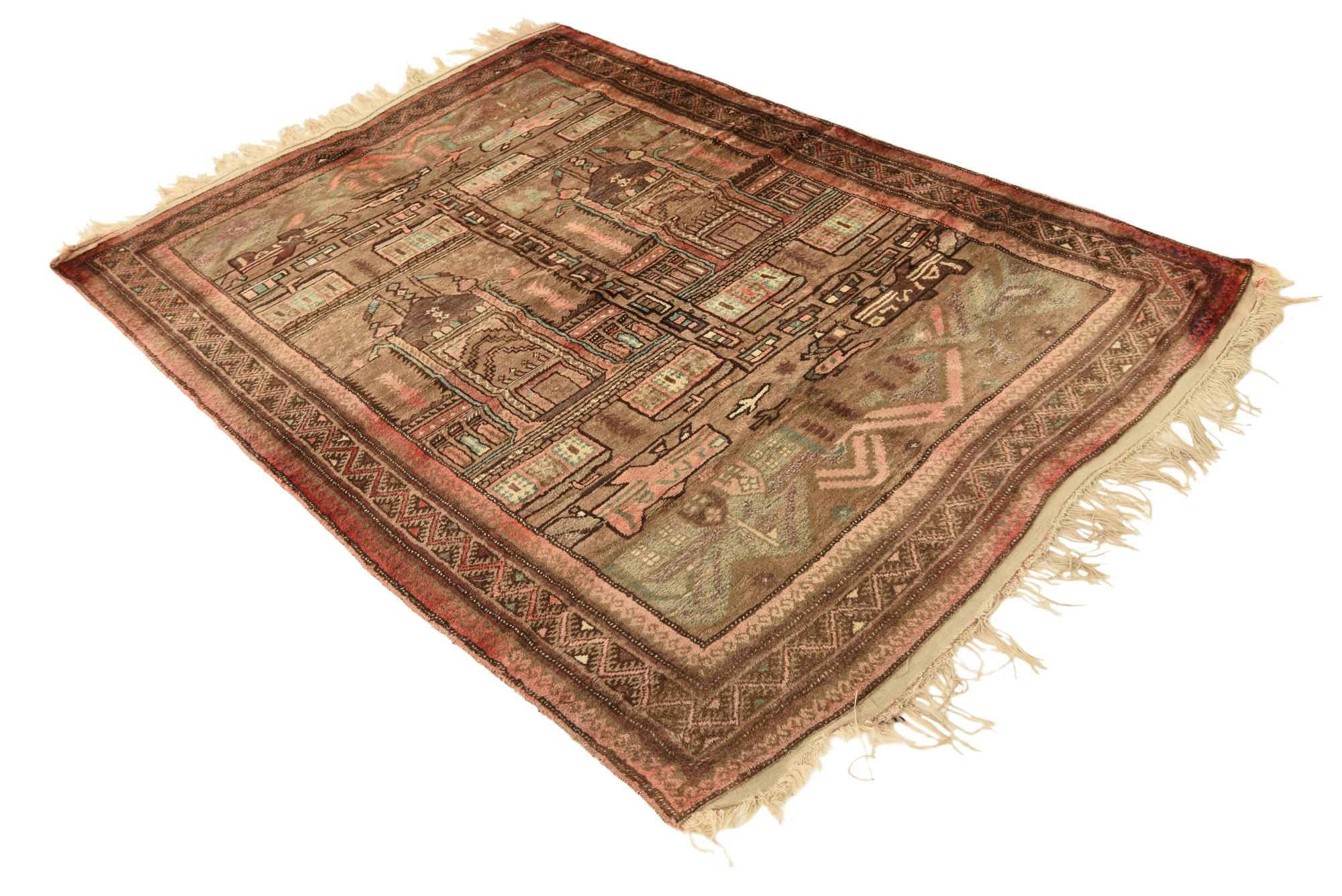 4' 7 x 6' 8 Hand Knotted Balouch Persian Wool Rug