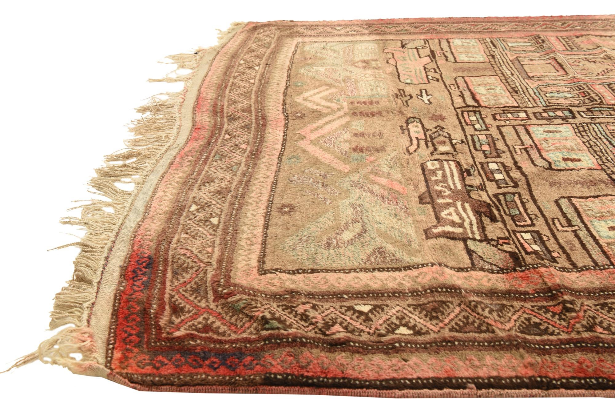 4' 7 x 6' 8 Hand Knotted Balouch Persian Wool Rug