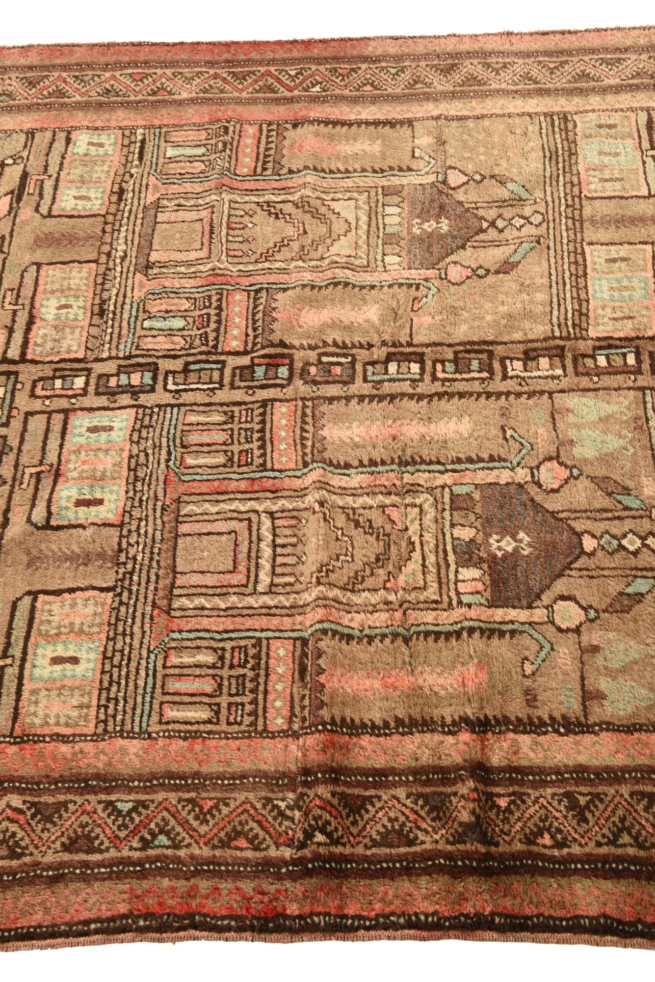 4' 7 x 6' 8 Hand Knotted Balouch Persian Wool Rug
