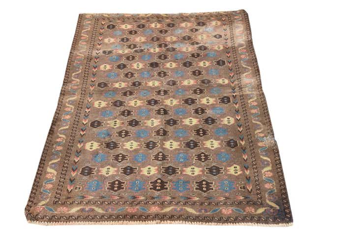 2' 10 x 4' 4 Hand Knotted Balouch Persian Wool Rug