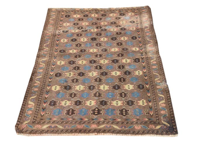 Detail image of 2' 10 x 4' 4 Hand Knotted Balouch Persian Wool Rug