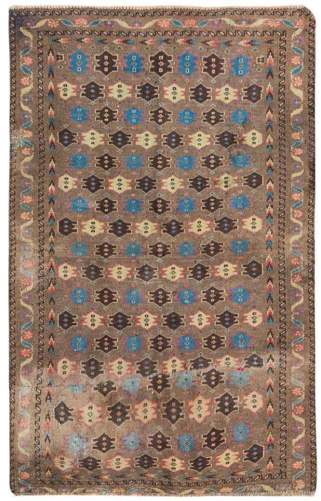 2' 10 x 4' 4 Hand Knotted Balouch Persian Wool Rug