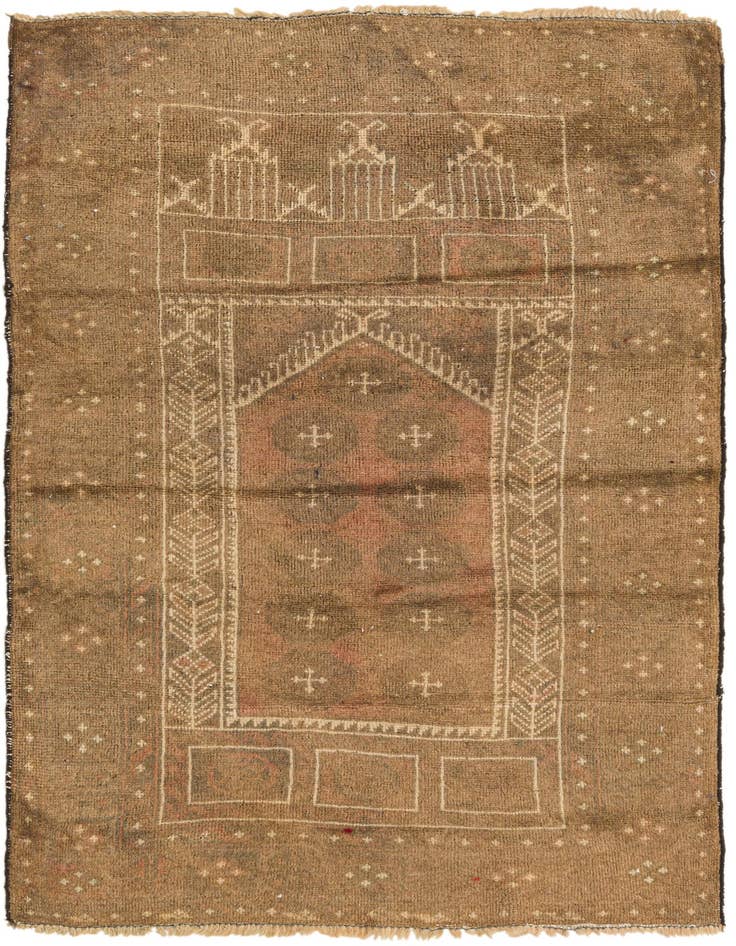 Detail image of 2' 10 x 4' 6 Hand Knotted Balouch Persian Wool Rug