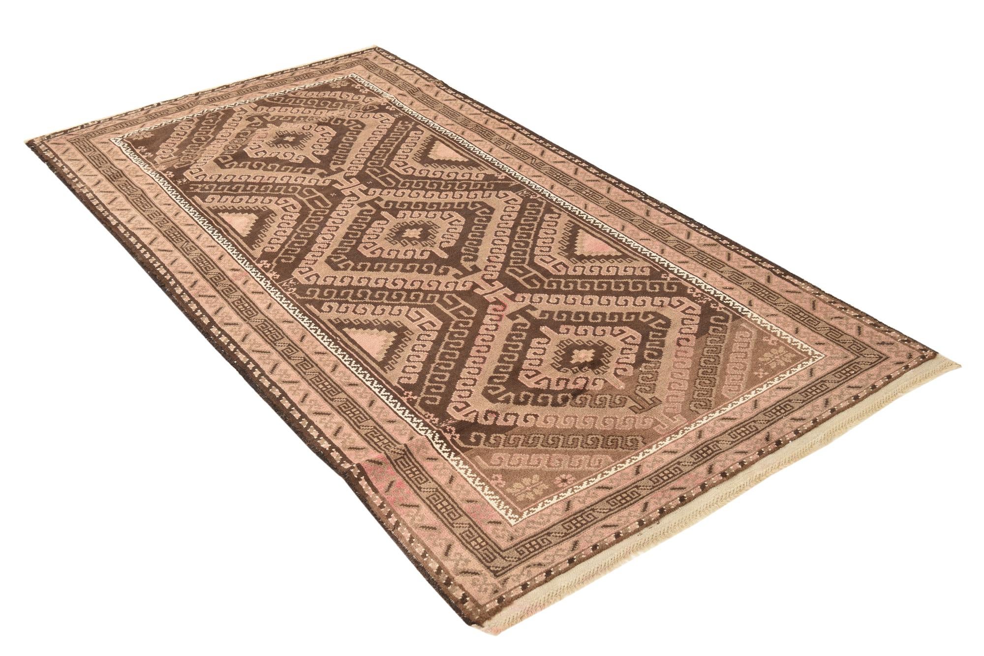 3' 5 x 6' 9 Hand Knotted Balouch Persian Wool Rug