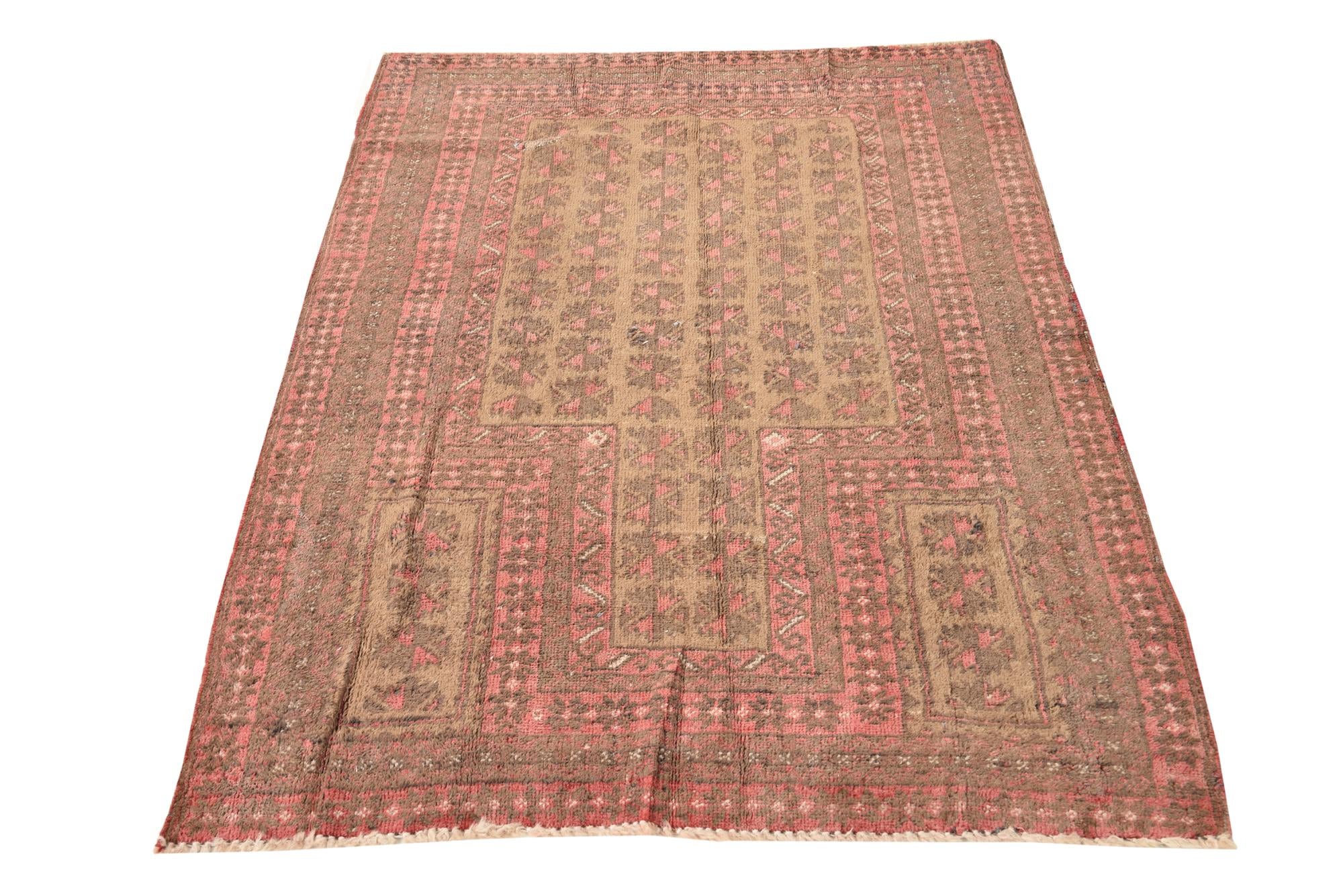 3' 1 x 4' 7 Hand Knotted Balouch Persian Wool Rug