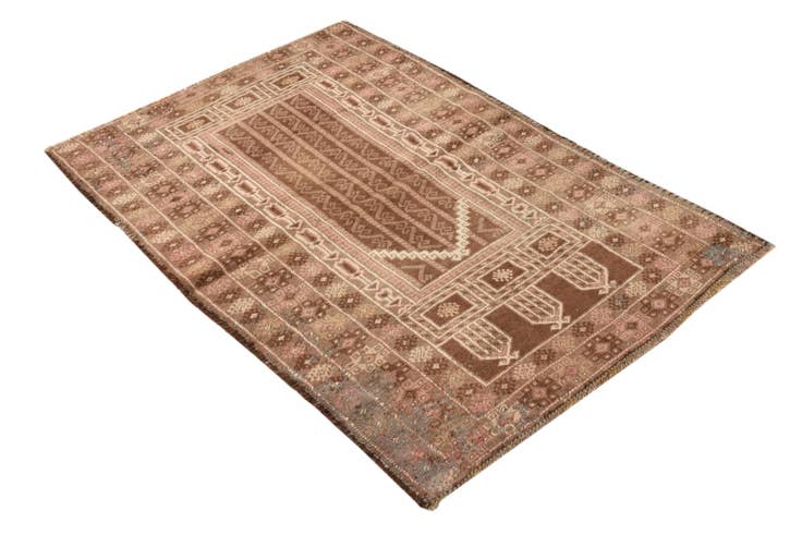 Detail image of 3' x 4' 5 Hand Knotted Balouch Persian Wool Rug