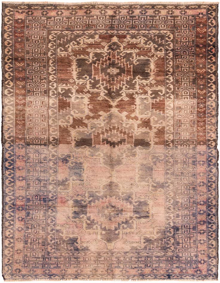 Detail image of 3' 9 x 6' 9 Hand Knotted Balouch Persian Wool Rug