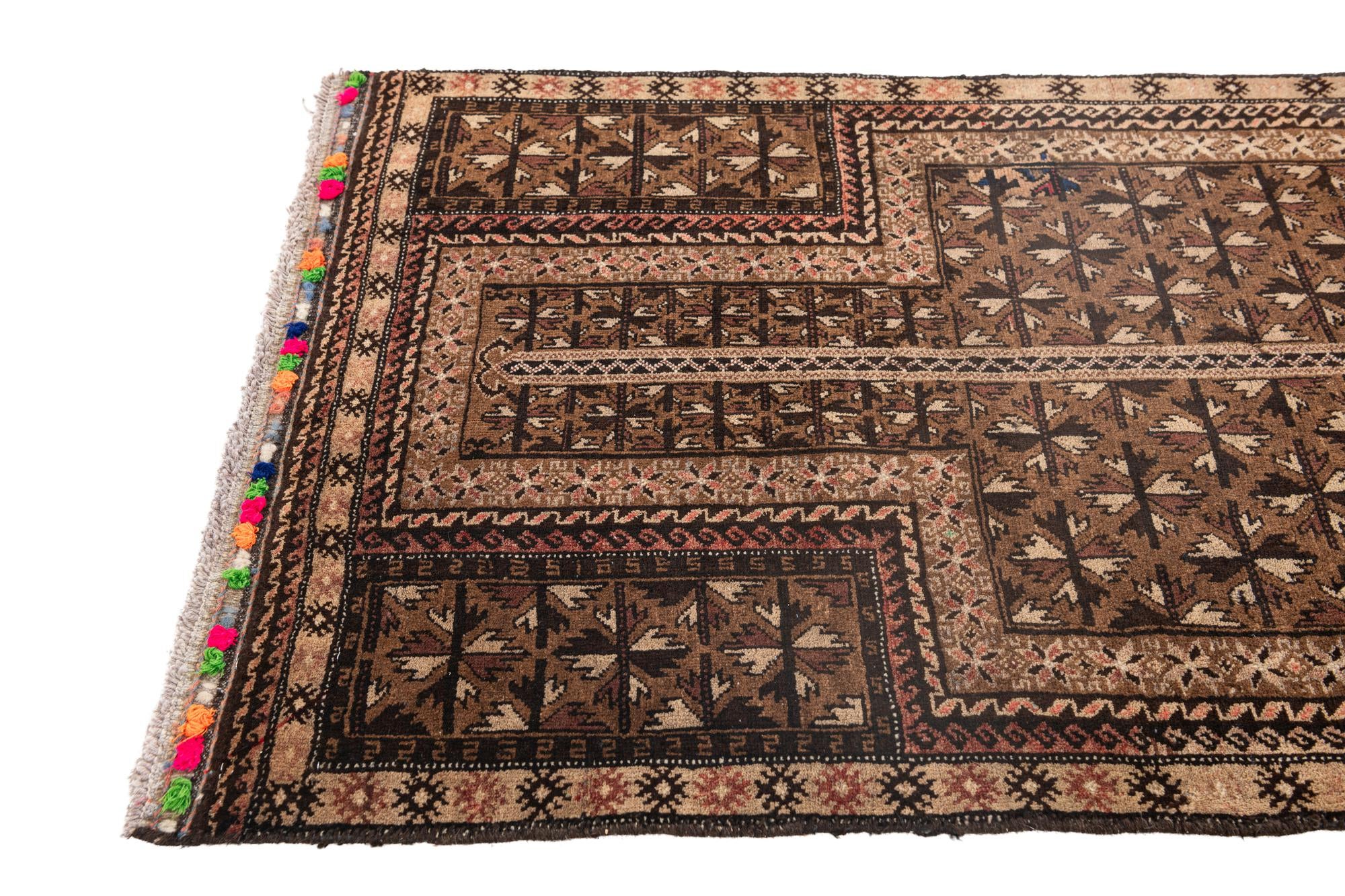 2' 8 x 4' 4 Hand Knotted Balouch Persian Wool Rug