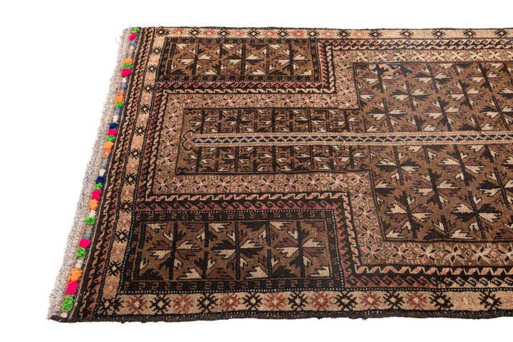 2' 8 x 4' 4 Hand Knotted Balouch Persian Wool Rug