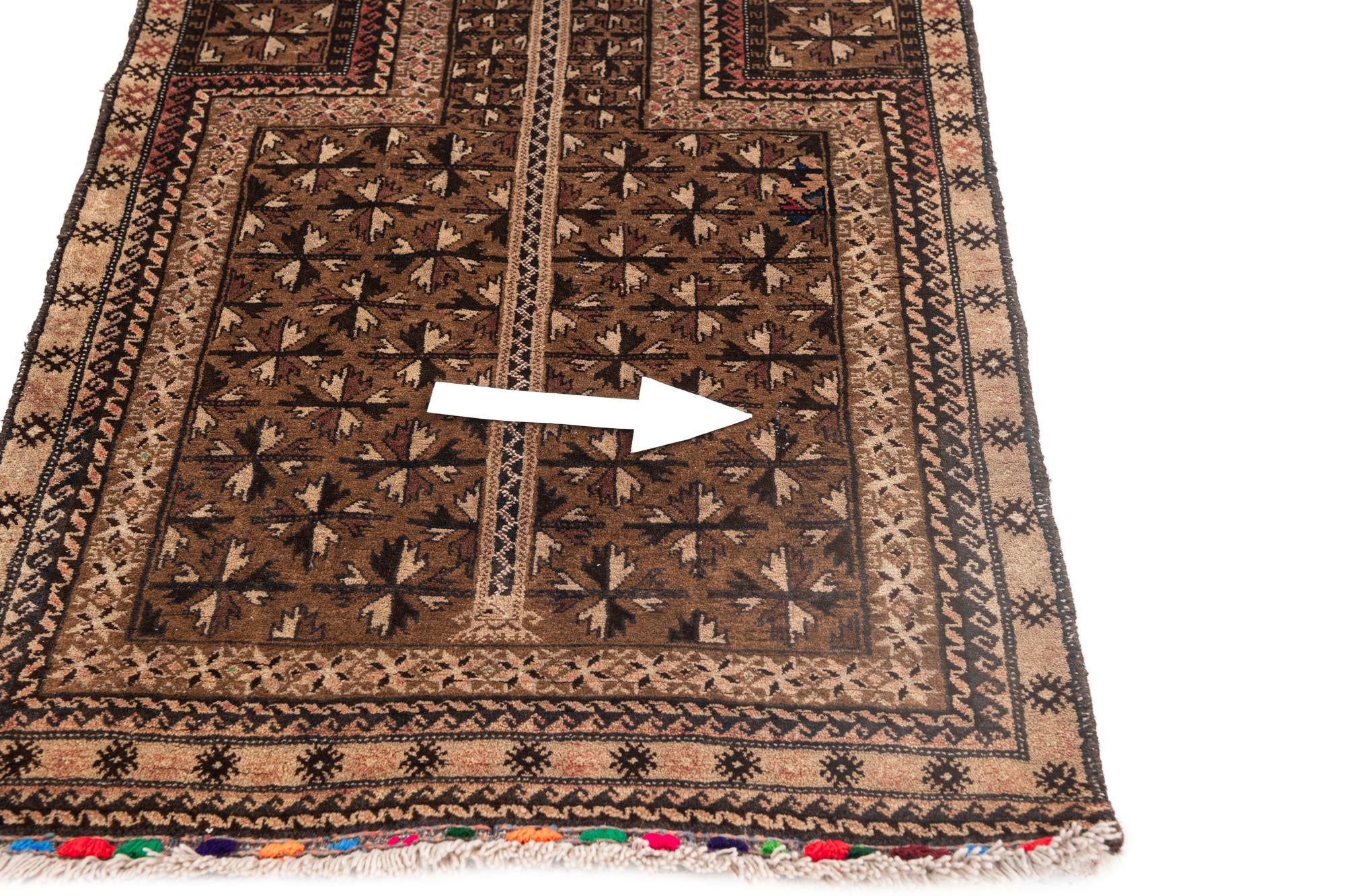 2' 8 x 4' 4 Hand Knotted Balouch Persian Wool Rug