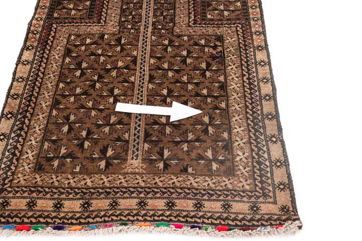 2' 8 x 4' 4 Hand Knotted Balouch Persian Wool Rug