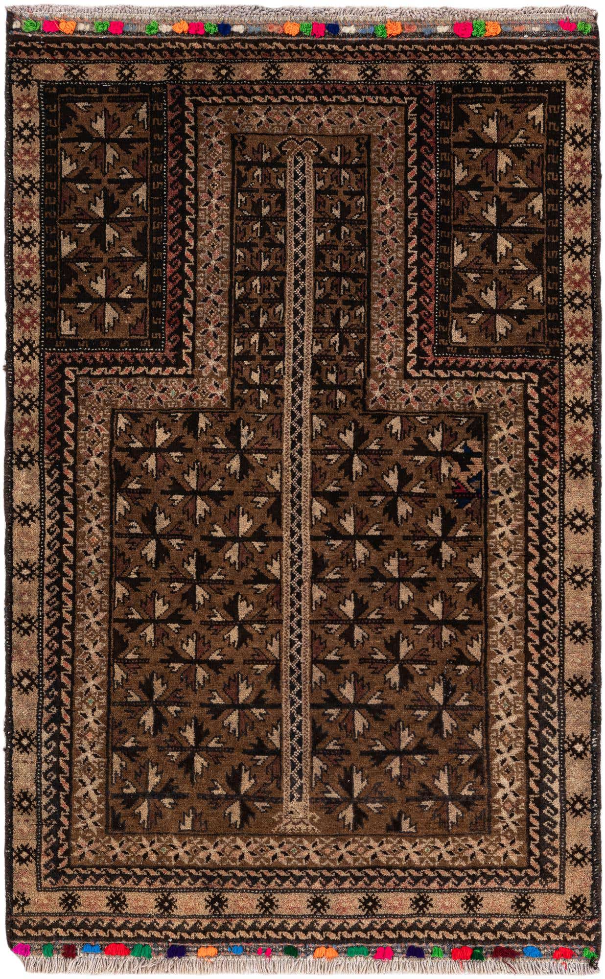 2' 8 x 4' 4 Hand Knotted Balouch Persian Wool Rug