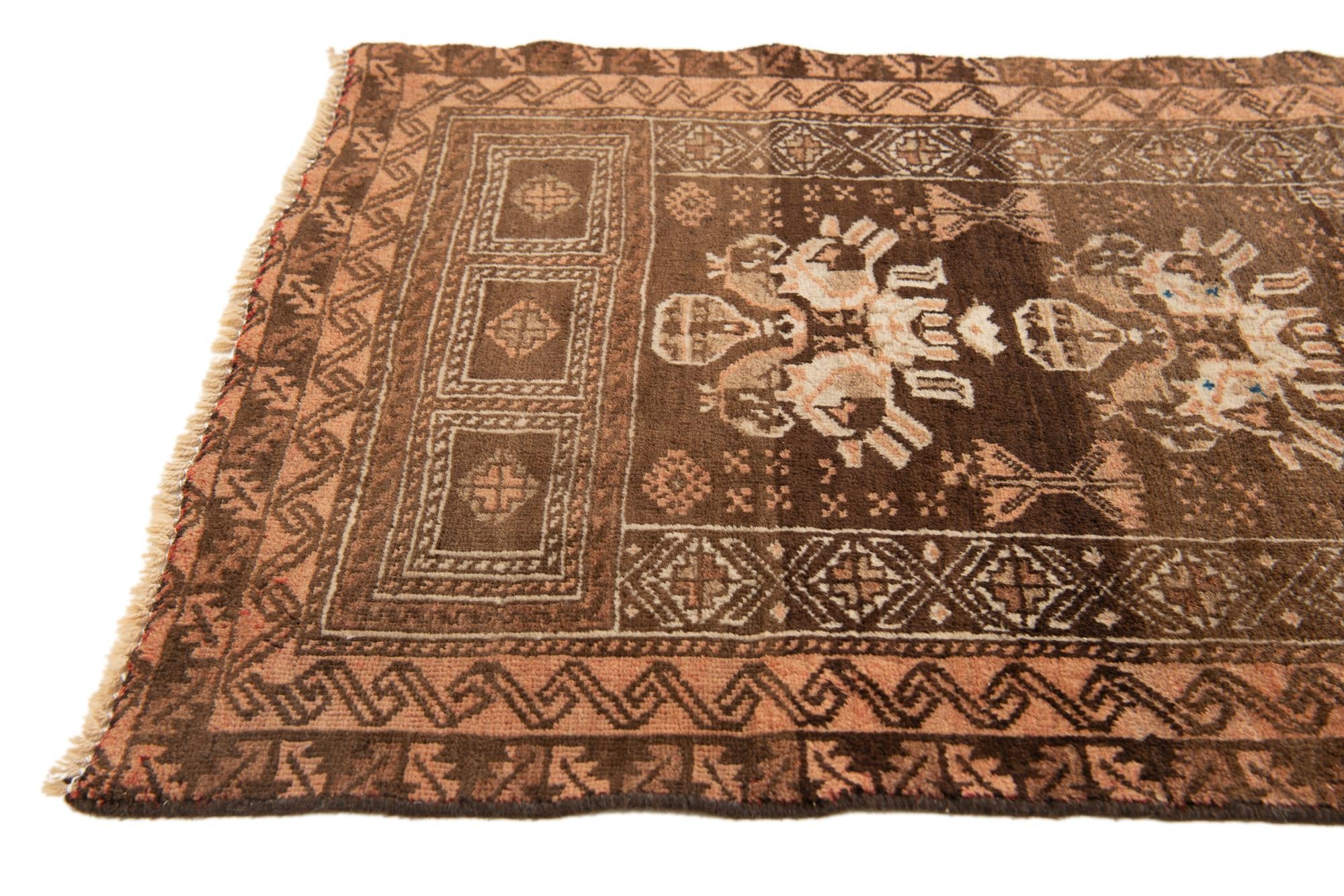 2' 5 x 4' 2 Hand Knotted Balouch Wool Rug