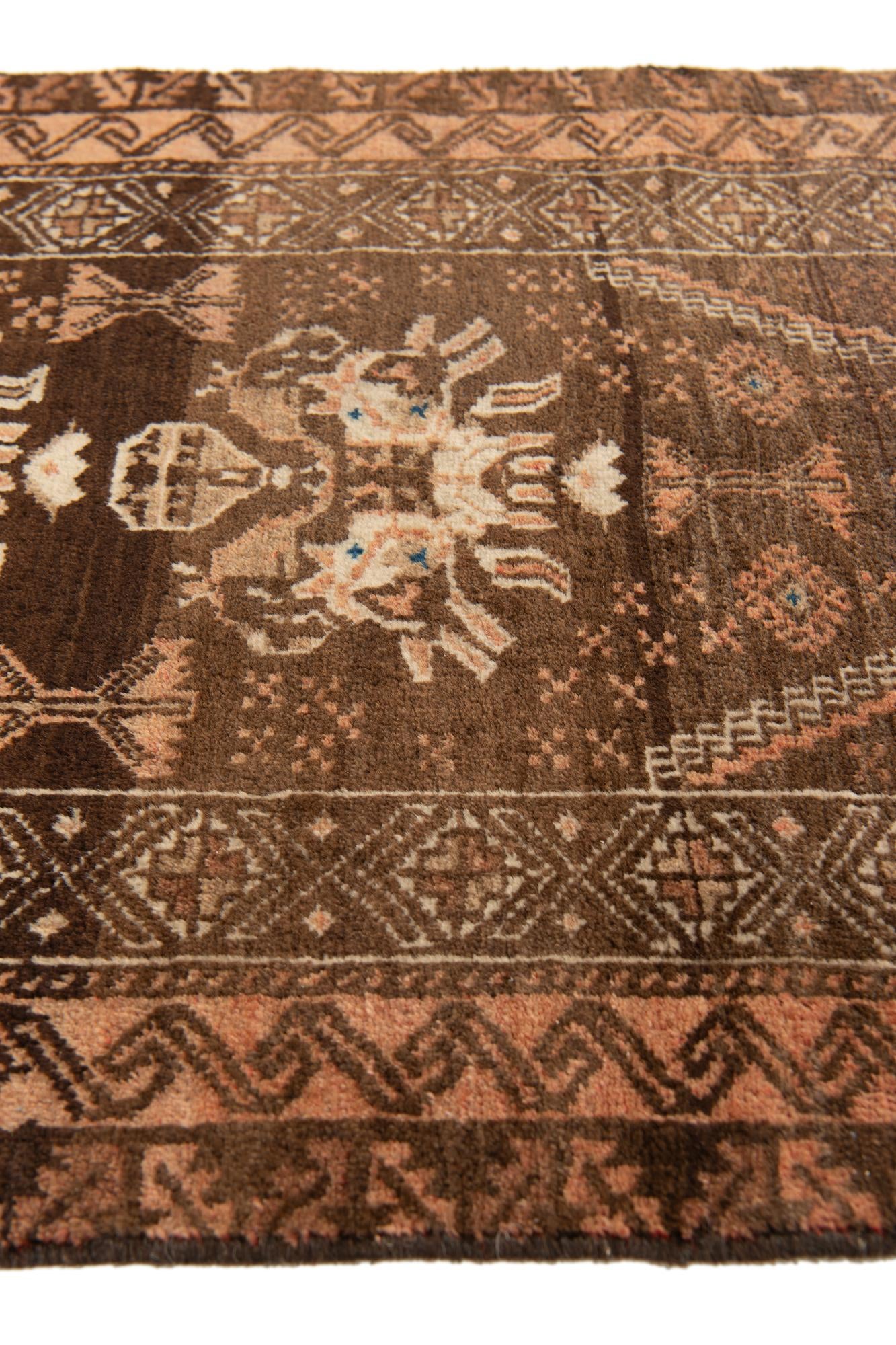 2' 5 x 4' 2 Hand Knotted Balouch Wool Rug