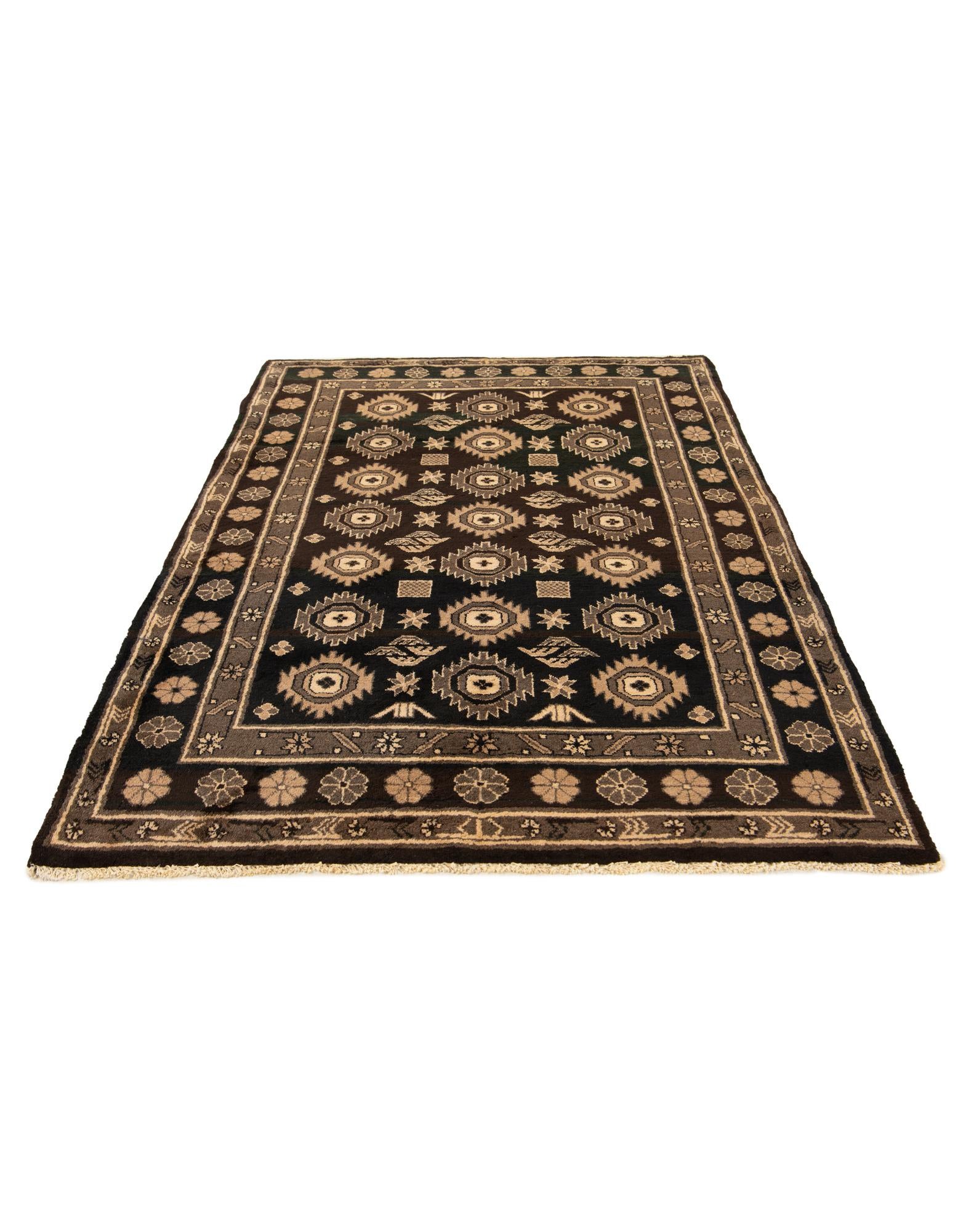 4' x 5' 9 Hand Knotted Balouch Wool Rug