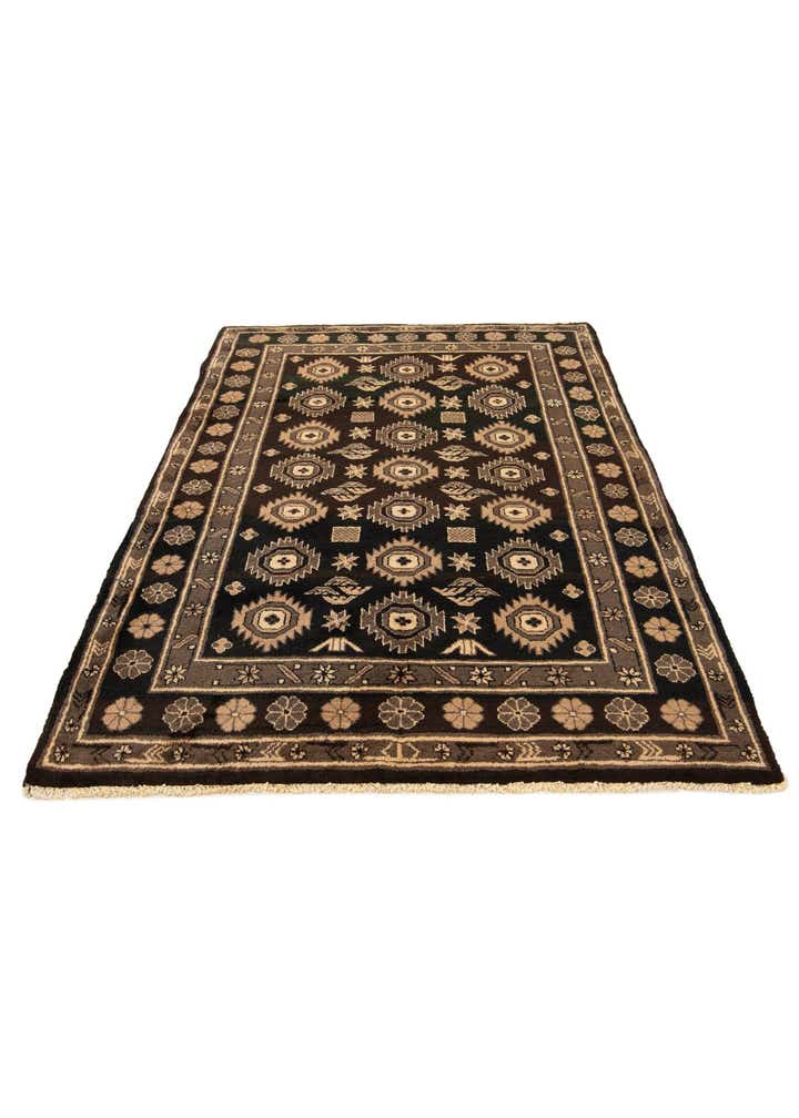 4' x 5' 9 Hand Knotted Balouch Wool Rug
