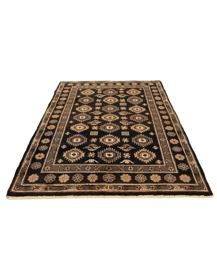 4' x 5' 9 Hand Knotted Balouch Wool Rug