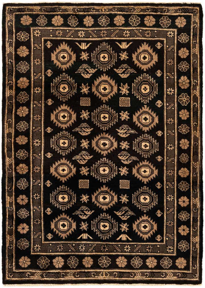 4' x 5' 9 Hand Knotted Balouch Wool Rug