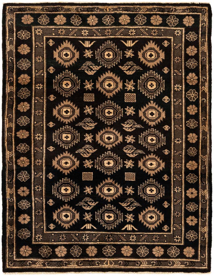 Detail image of 4' x 5' 9 Hand Knotted Balouch Wool Rug