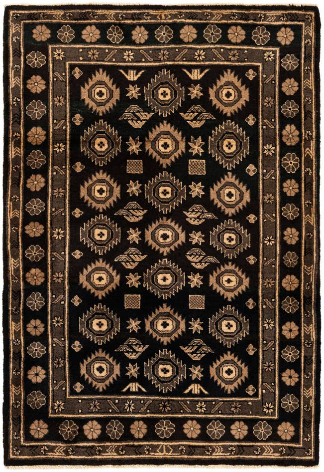 Detail image of 4' x 5' 9 Hand Knotted Balouch Wool Rug