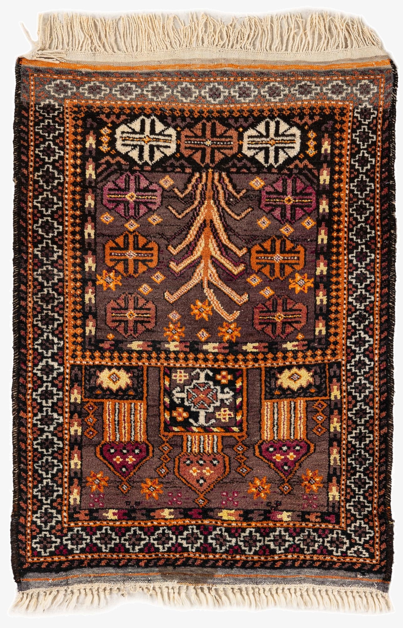2' 8 x 3' 10  Hand Knotted Balouch Persian Wool Rug