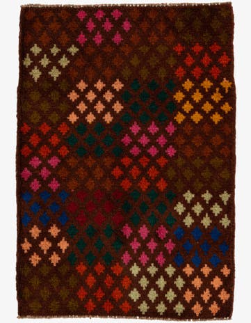 2' 1 x 3' Hand Knotted Balouch Wool Rug