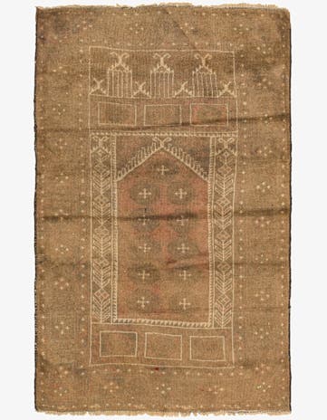 2' 10 x 4' 6 Hand Knotted Balouch Persian Wool Rug