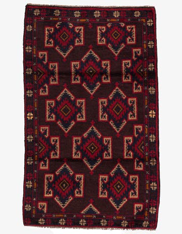 2' 9 x 4' 7 Hand Knotted Balouch Persian Wool Rug